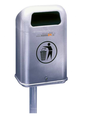 Abfallbehälter Paris an Pfosten 