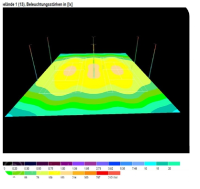Tennisplatz Lichtberechnung Auszug aus Lichtberechnung Tennisplatz