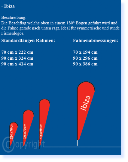 Beachflag Ibiza Beachflag Ibiza Übersicht
