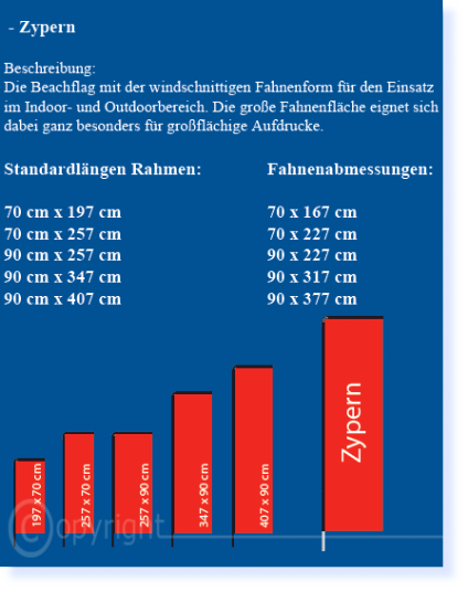 Beachflag Zypern Größen Beachflag Zypern Übersicht