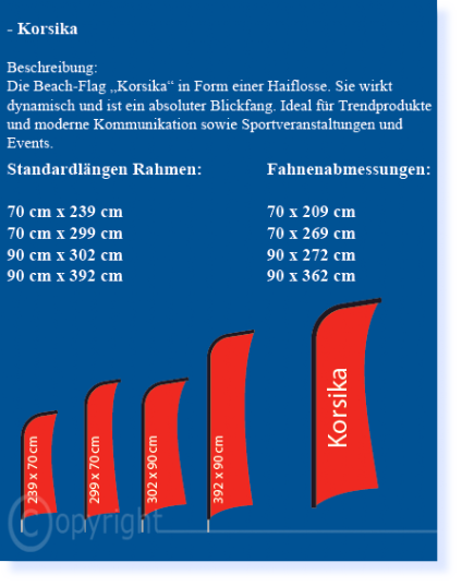 Beachflag Korsika Größen Beachflag Korsika Übersicht