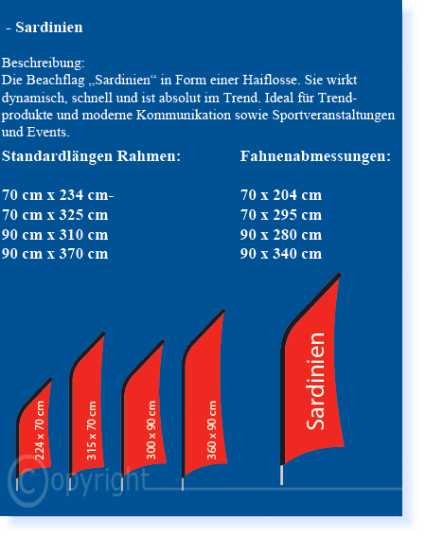 Beachflag Sardinien Größen Beachflag Sardinien Übersicht