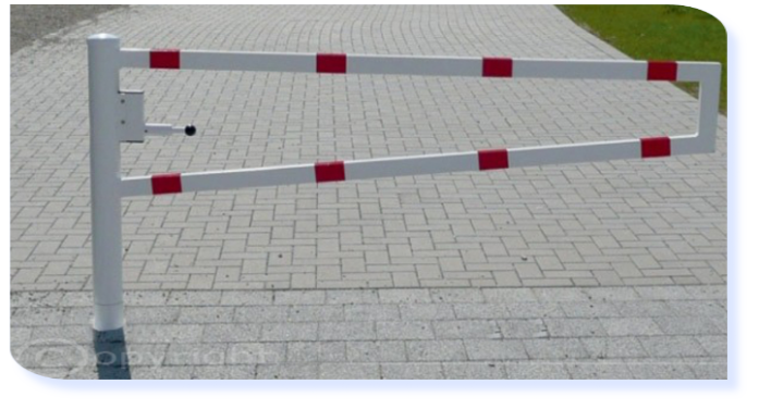 Wegeschranke mit Auflagestütze und Gasdruckfeder
