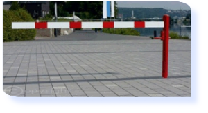 Wegeschranke mit Auflagestütze und Gasdruckfeder