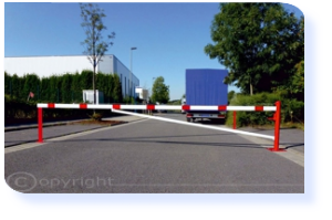 Wegeschranke mit Auflagestütze und Gasdruckfeder