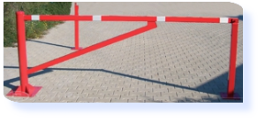 Wegeschranke mit Auflagestütze und Gasdruckfeder