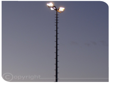 Flutlichtmast mit Planflächenstrahlern
