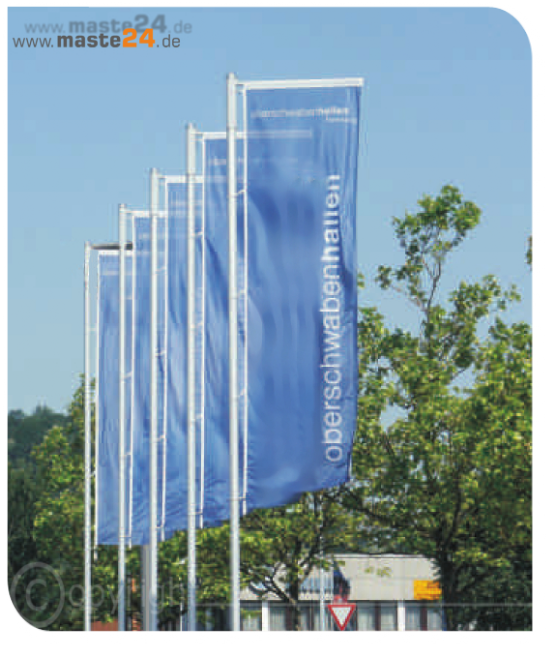 Auslegerfahnenmaste selbstrückstellend