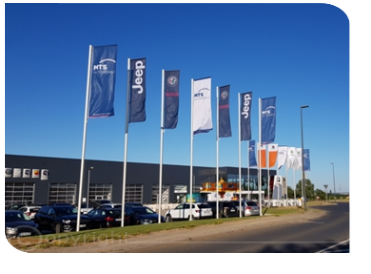 Fahnenmast Sylt mit Kurbelhissvorrichtung