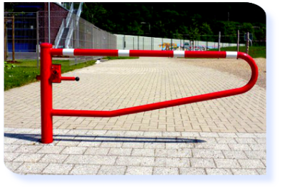 Wegeschranke mit Auflagestütze und Gasdruckfeder