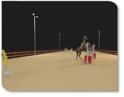 Reitplatzbeleuchtung Simulation Reitplatz mit Flutlicht