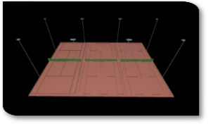 Lichttechnische Berechnung Flutlicht Tennisplatz 2-fach