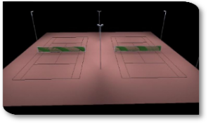 Lichttechnische Berechnung Flutlicht Tennisplatz 2-fach