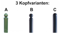 Stil-Absperrpfosten Ø 60 mm in 3 Kopfvarianten