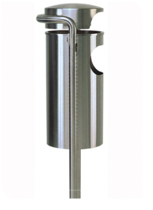 Aussenabfallbehälter aus Edelstahl mit Ascher