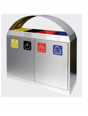 Edelstahl-Abfall-Trenneinheit für Innen- und Aussenbereiche