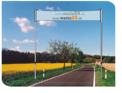 Transparentmastanlage mit Banner