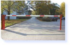 Wegeschranke mit Auflagestütze und Gasdruckfeder